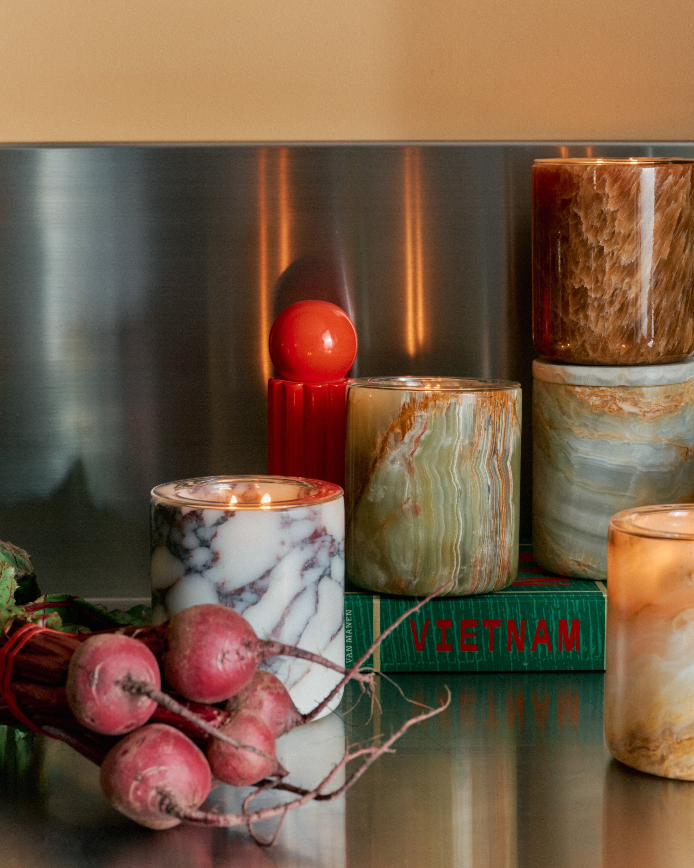 Viola Marble Candle Holder | Hand-Finished | The Luxuriate