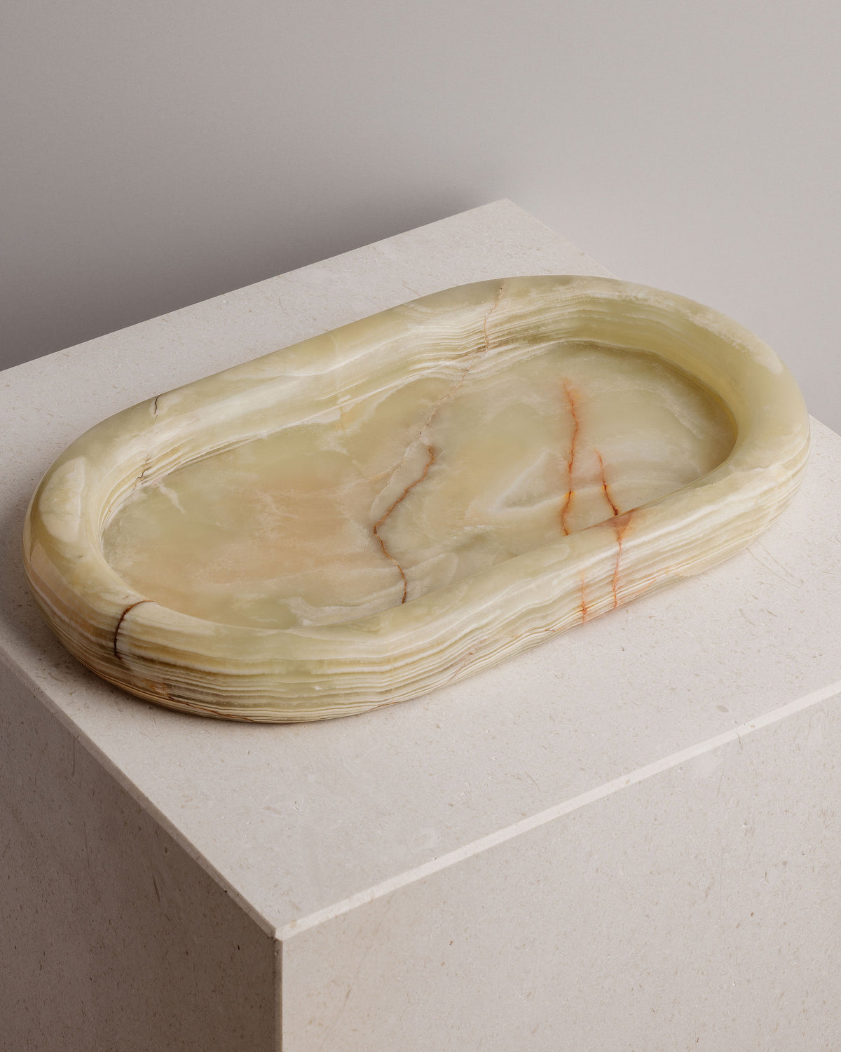 Oval Tray Light Green Onyx