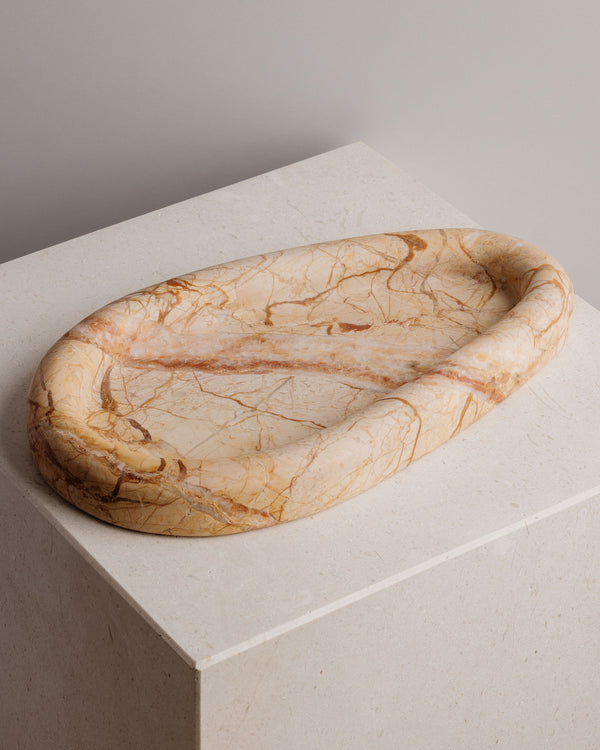 Abstract Stone Tray Golden Natural