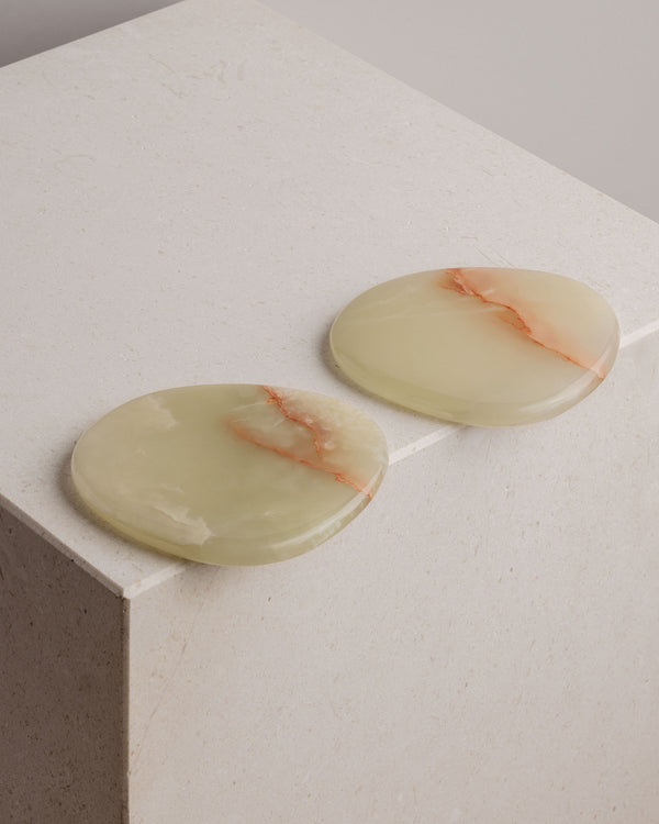 Stone Coaster 2pk Light Green Onyx