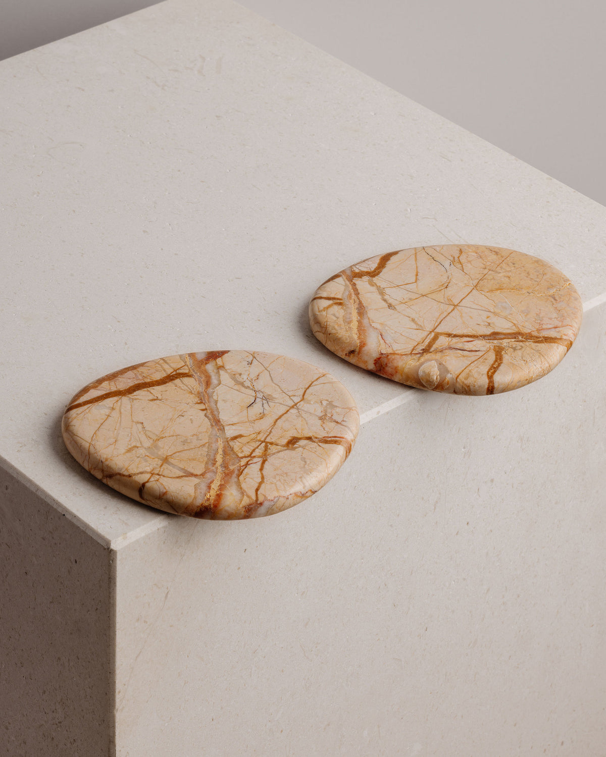 Stone Coaster 2pk Golden Natural
