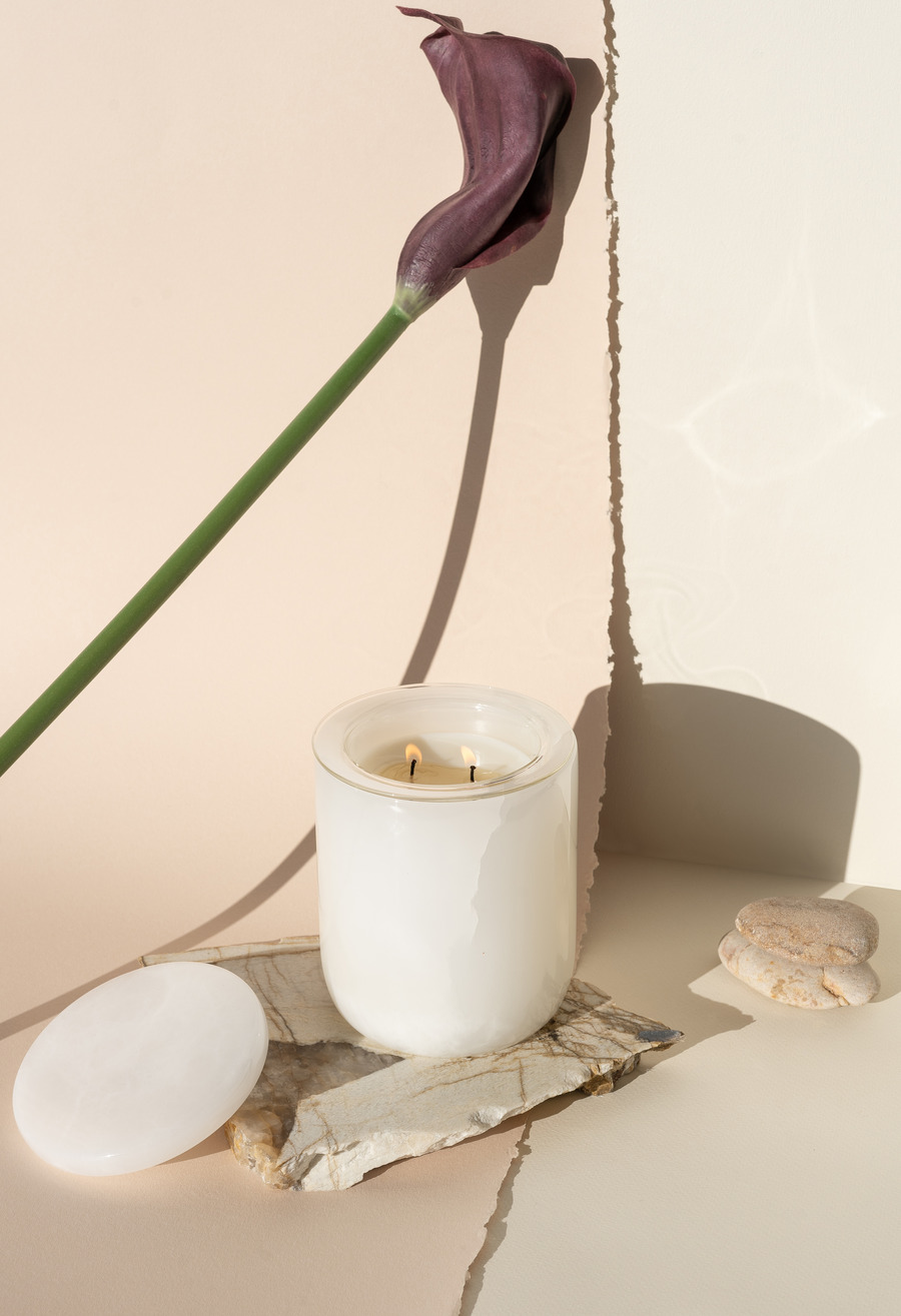 White Onyx Refillable Candle