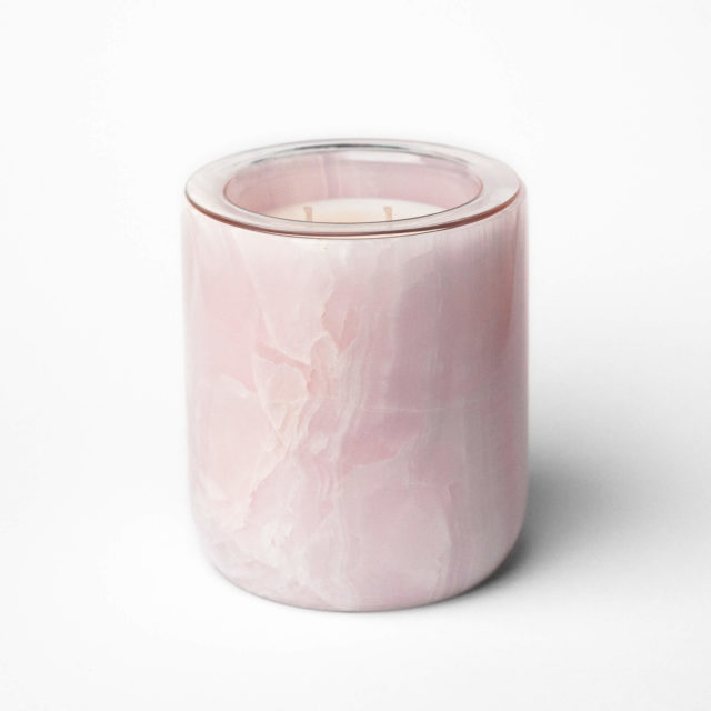 Pink Onyx Candle Holder