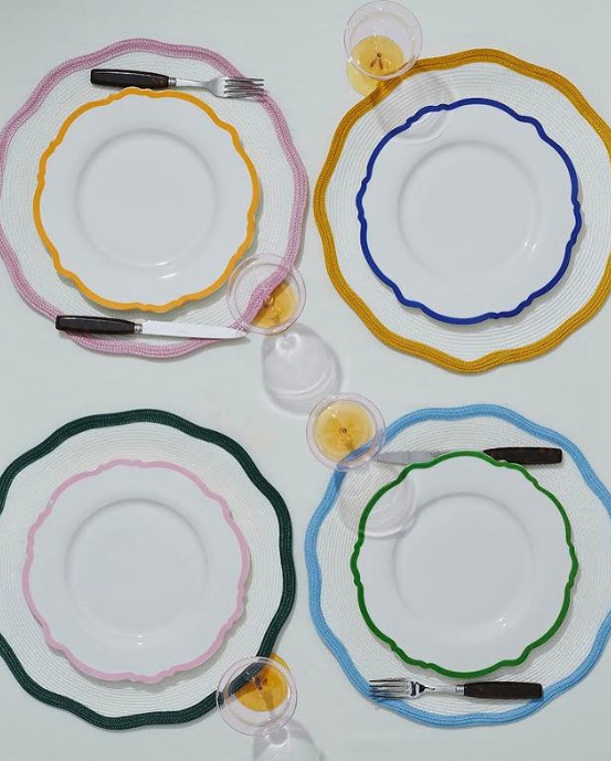 Multi Colour Wave Dinner Plate Set