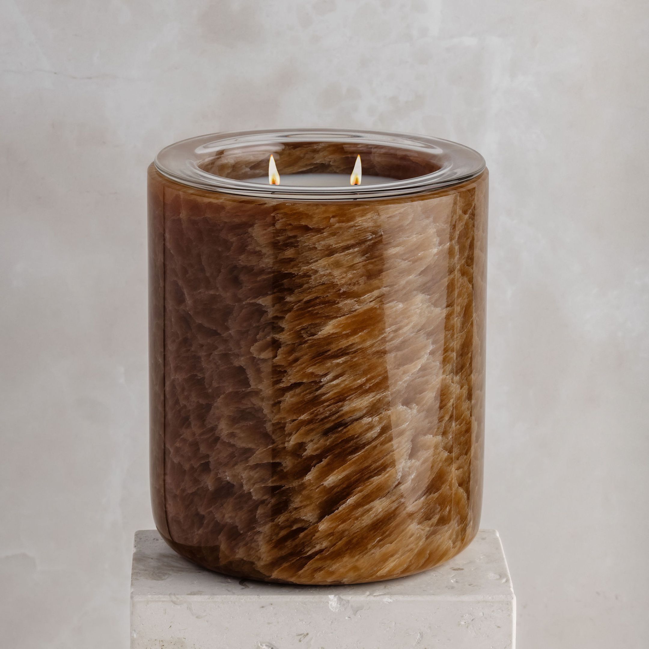Natural Onyx Candle Holder - Refillable Candle Holde